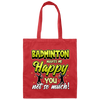 Badminton Love, Shuttlecock Racket Sport Hobby Gift Canvas Tote Bag