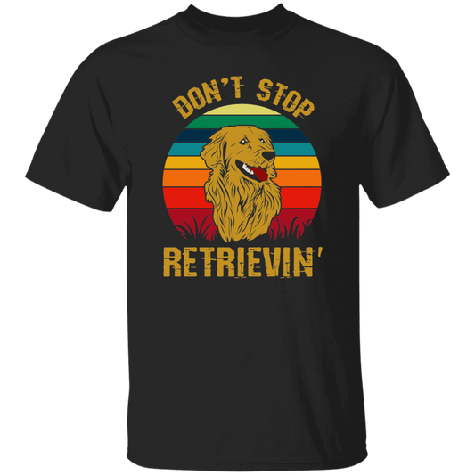 Golden Lover, Retriever Dog, Retro Golden, Don't Stop Retrieving Unisex T-Shirt