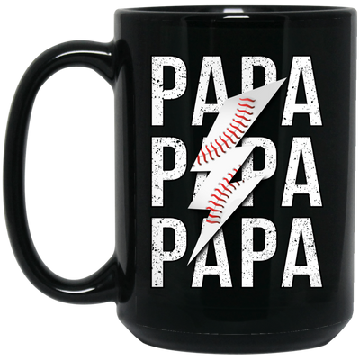 Papa Gift, Baseball Lover Gift, Love Baseball Gift, Papa Baseball Gift Black Mug