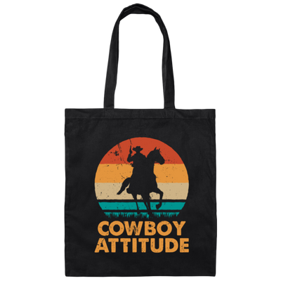 Cowboy Attitude Retro Cowboy Love Cowboy Canvas Tote Bag