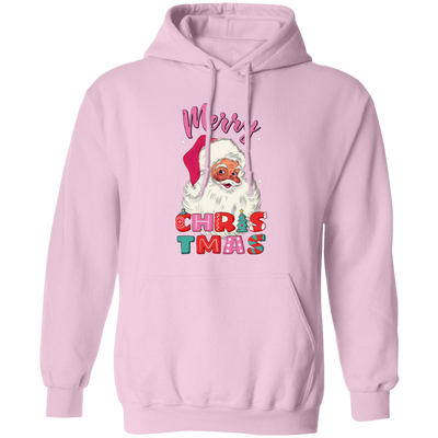 Cute Santa, Pinky Santa, Glance Santa Claus, Santa Face, Merry Christmas, Trendy Christmas Pullover Hoodie