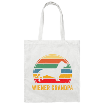 Wiener Grandpa Retro Wiener Dog Canvas Tote Bag