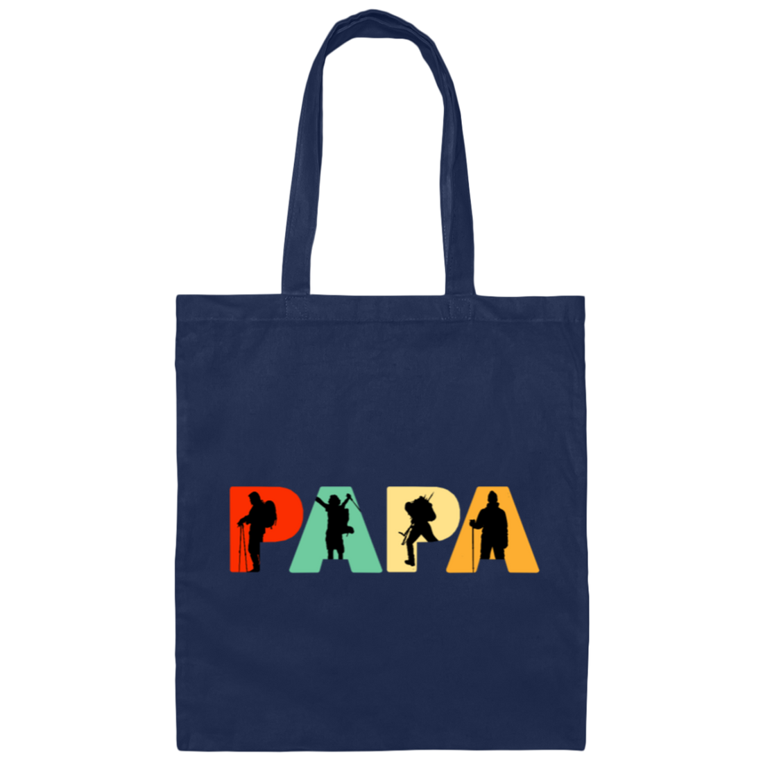 Climber Hiker Dad Gift, Funny Papa Hiking Retro Canvas Tote Bag
