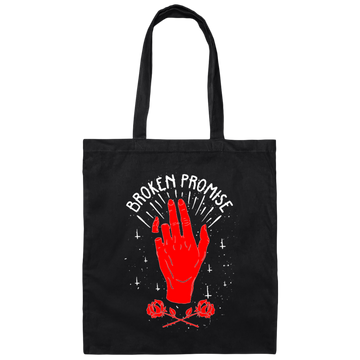 Broken Promise, Do Not Promise Me, Lier, Be Reliable Person, Red Hand Canvas Tote Bag
