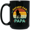 Retro Papa, Father's Day Gift, Daddy And Daughter Silhouette Black Mug