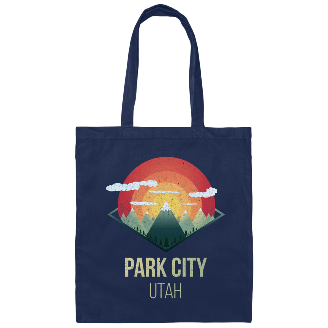 Snowboard Park City Utah Ski Winter Gift, Retro Park City Canvas Tote Bag