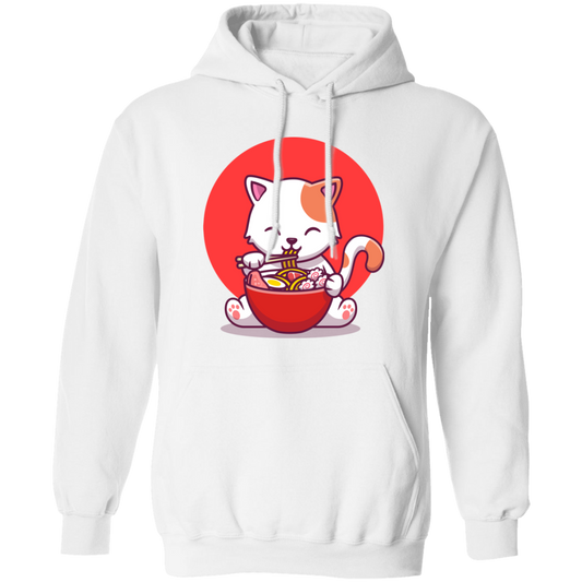 Cat Ramen, Love Ramen, Cat Eat Japanese Noodles Pullover Hoodie