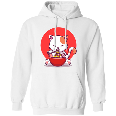 Cat Ramen, Love Ramen, Cat Eat Japanese Noodles Pullover Hoodie