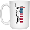 I Love America, Statue of Liberty, American Liberty White Mug