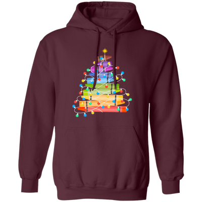 Crayon Xmas Tree, Xmas Tree Made From Crayon, Xmas Lights, Merry Christmas, Trendy Christmas Pullover Hoodie