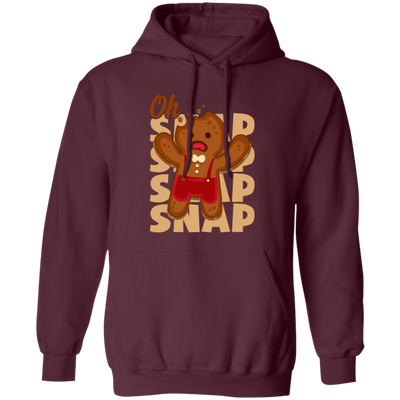 Oh Snap, Break Gingerbread, Funny Gingerbread, Merry Christmas, Trendy Christmas Pullover Hoodie