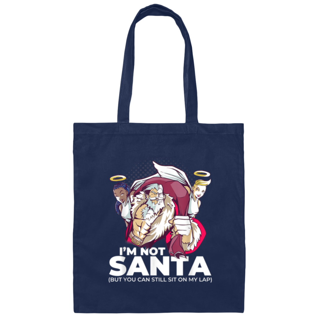 Funny Adult Jokes Christmas, Naughty Santa Claus, Christmas Carols Gift Canvas Tote Bag