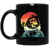 Cool Space Monkey Astronaut, Monkey In The Spaces, Retro Style, Love Monkey Black Mug