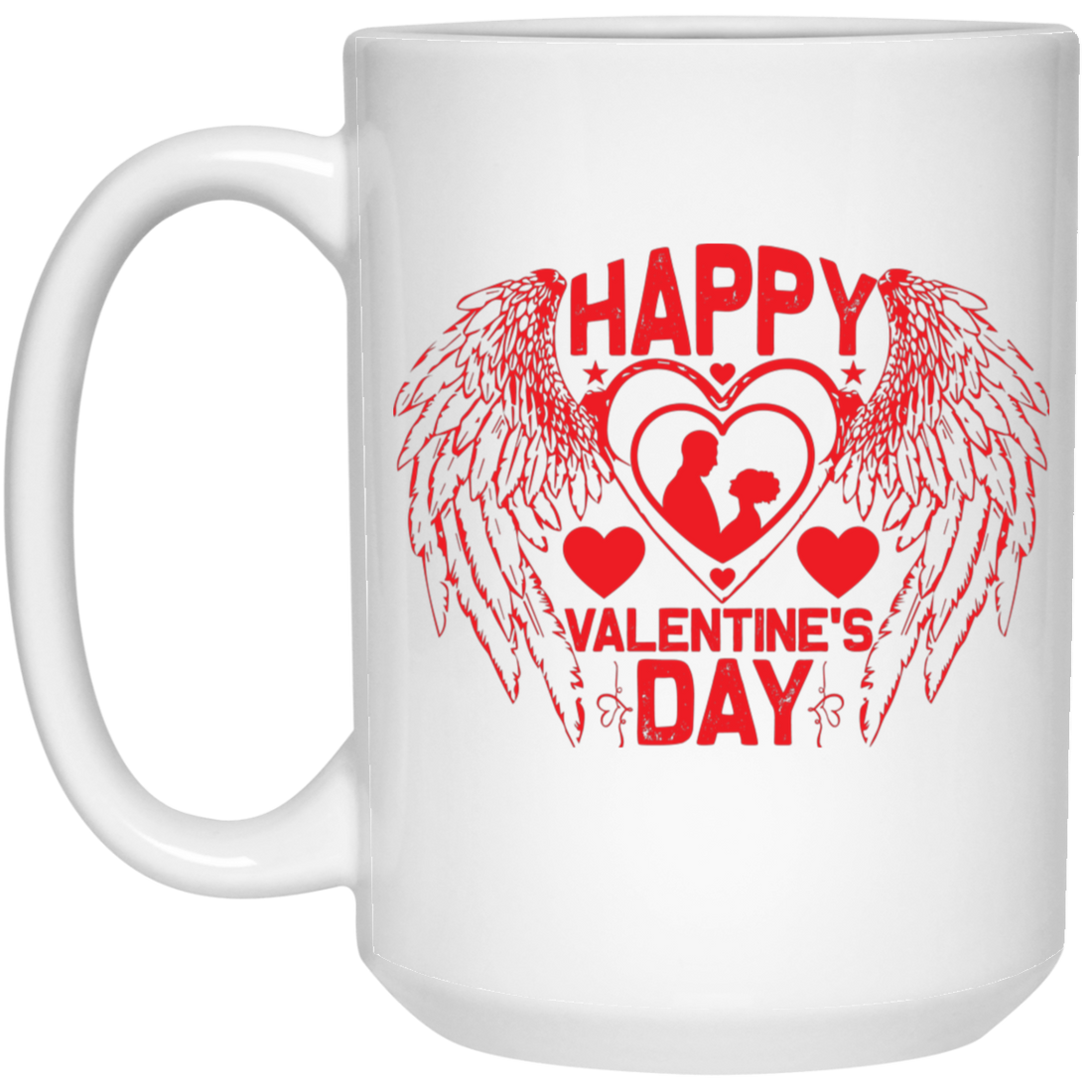 Happy Valentine's Day, Angle Swings, Evil Swings, Valentine's Day, Trendy Valentine White Mug