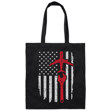 Airplane Mechanic Apparel Aircraft American Flag Canvas Tote Bag