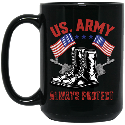 American Army Always Protect, American Cowboy Black Mug