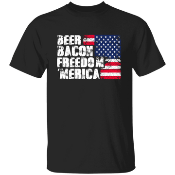 Beer Gift, Bacon Lover, Freedom Gift, American Flag, Love Bacon Gift Unisex T-Shirt