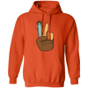 Stay cozy during the chilly autumn months with this Hi Fall, Thanksgiving's Day, Peace Sign, Peace Sign Turkey, Funny Turkey, Turkey's Day Pullover Hoodie. This hoodie is crafted from ultra-soft fabric and features a ribbed hem and cuffs for a snug fit. The vivid graphics will make this your go-to garment for any cold-weather event. You'll stay stylish and comfortable all season long.