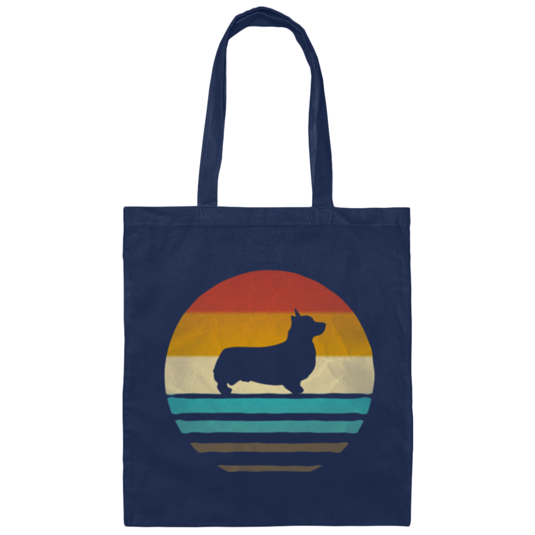Corgi Corgi Dog Retro Vintage 60S 70S Silh Canvas Tote Bag