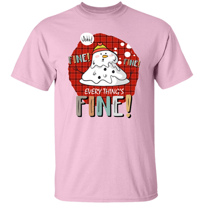 It's Fine, Everythings Fine, Melting Snowman, Plaid Xmas, Merry Christmas, Trendy Christmas Unisex T-Shirt