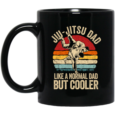 Jiu-Jitsu Dad, Like A Normal Dad But Cooler, Men, Father Vintage Fighter Black Mug