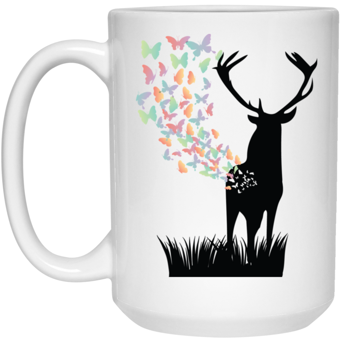 Butterfly From Deer, Wild Deer Lover, Happyness From Deer White Mug