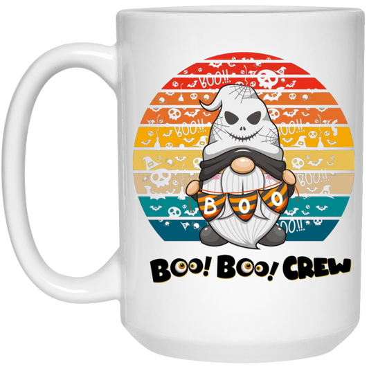 Boo Boo Crew, Halloween Retro, Cute Boo Halloween White Mug