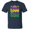 Peace Love Mardi Gras, Mardi Gras Holiday, Three Kings Day Unisex T-Shirt