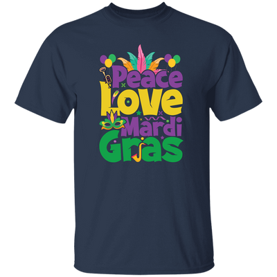 Peace Love Mardi Gras, Mardi Gras Holiday, Three Kings Day Unisex T-Shirt