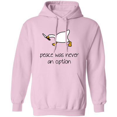 Peace Was Never An Option, Duck Running, Duck Hold Knife Pullover Hoodie