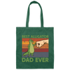 Ever Fathers Day Best Alligator Dad Fist Bump Vintage Canvas Tote Bag