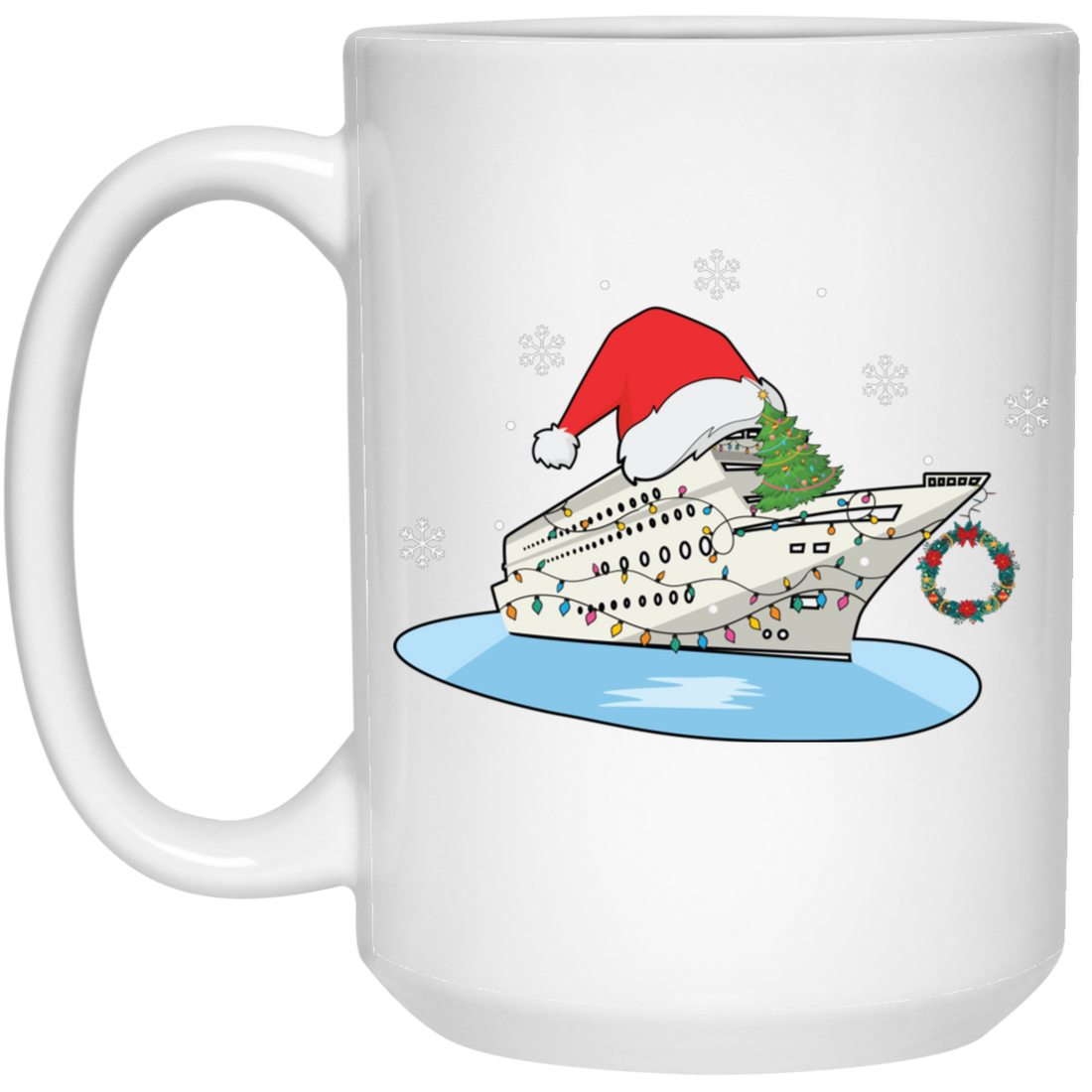 Shipping Cruise, Cruise Xmas, Love Cruise, Xmas Hat, Merry Christmas, Trendy Christmas White Mug