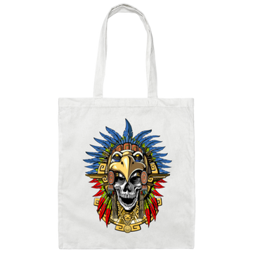 Aztec Skull, Eagle Warrior Mask Native, Mexican Love Gift, Best Warrior Canvas Tote Bag