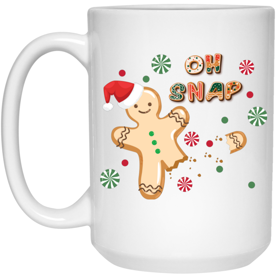 Oh Snap, Cute Gingerbread, Gingerbread Break Down The Leg White Mug