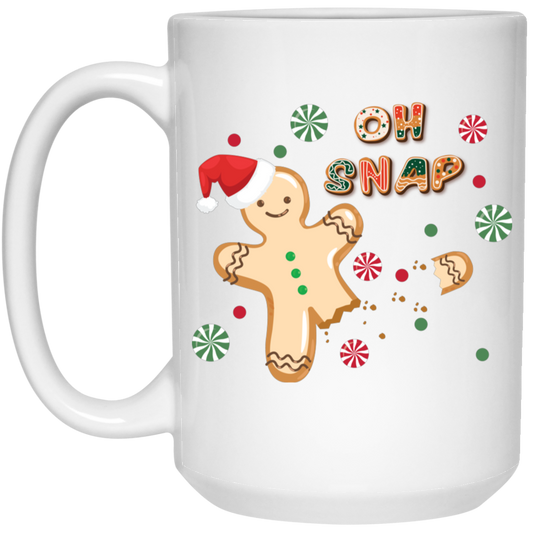 Oh Snap, Cute Gingerbread, Gingerbread Break Down The Leg White Mug