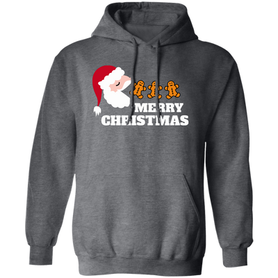 Merry Christmas, Santa Claus, Santa Pacman, Gingerbread Pullover Hoodie