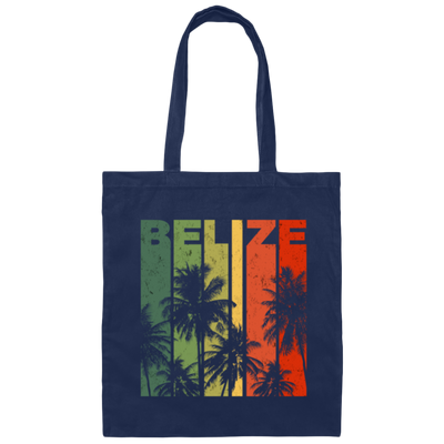 Retro Belize Beach Vacation Souvenir Canvas Tote Bag