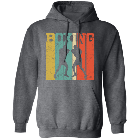 Boxing Lover, Love Boxing, Boxing Silhouette, Retro Boxing Pullover Hoodie