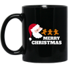 Merry Christmas, Santa Claus, Santa Pacman, Gingerbread Black Mug