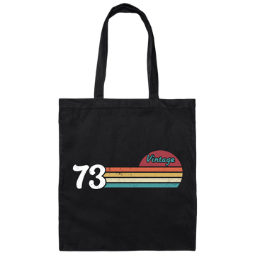 Vintage Gift For 73, 1973 Vintage Birthday, Retro Sunset 1973 Gift Canvas Tote Bag