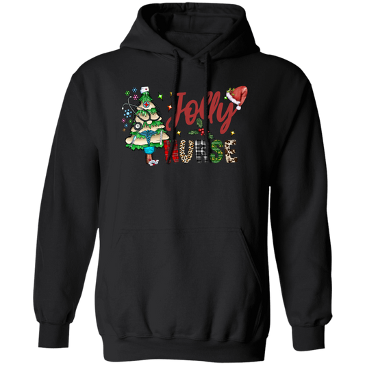 Jolly Nurse In Xmas, Merry Christmas With Your Nurse, Best Gift For Everyone Pullover Hoodie