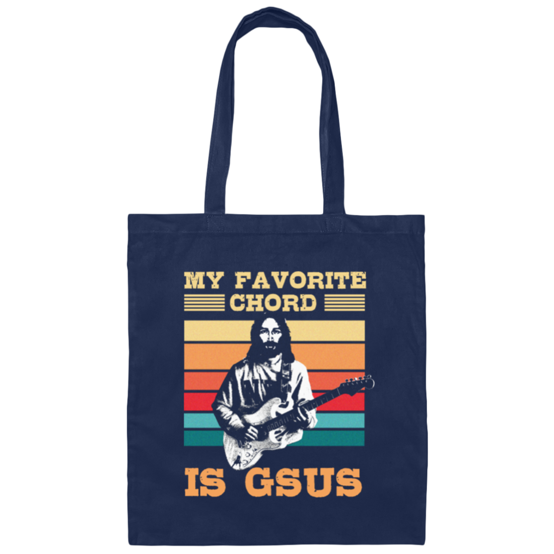 Retro My Favorite Chord Is GSus Gif Canvas Tote Bag