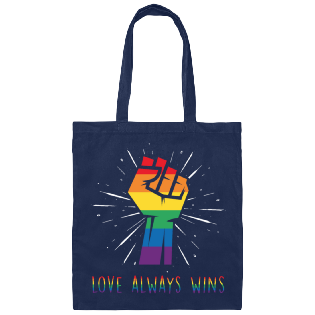 Love Always Wins, Vintage Always Win Design Canvas Tote Bag