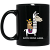 Llama And Sloth, Alpacas Lover, Funny Llama, Best Llama, Best Sloth Black Mug