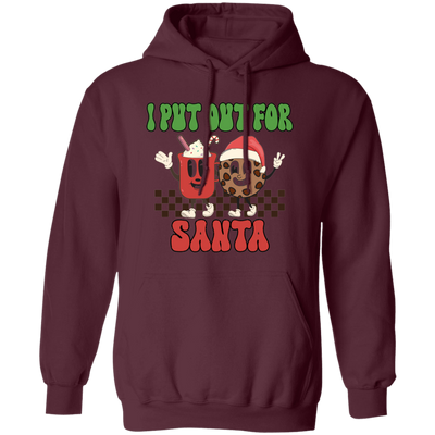 I Put Out For Santa, Love Santa, Groovy Santa, Xmas Pullover Hoodie