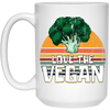 Retro Vegetable, Vegetarian Lover Gift, Love The Vegan White Mug