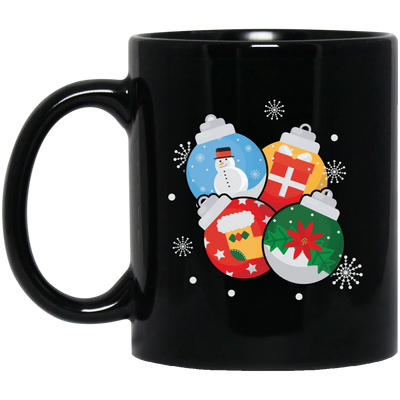 Bauble Christmas, Xmas Ornament, Set Of Bauble, Merry Christmas, Trendy Christmas Black Mug