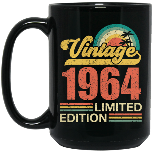 Hawaii 1964 Gift, Vintage 1964 Limited Gift, Retro 1964, Tropical Style Black Mug