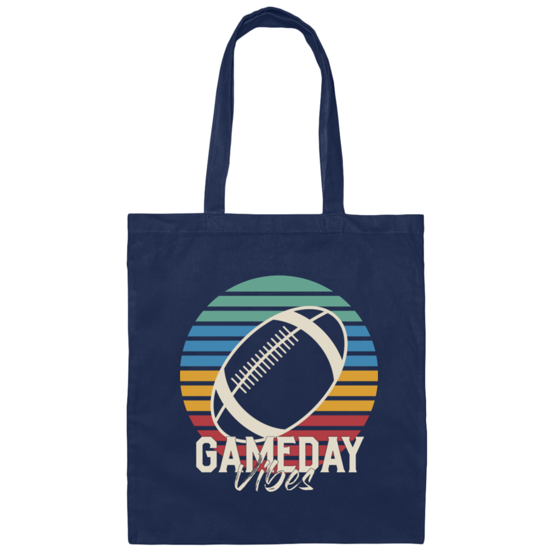 Gameday Vibes, Retro Football, American Football, Love Sport Canvas Tote Bag