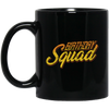 Birthday Squad, Perfect Birthday, Retro Birthday Gift, Orange Tone Black Mug